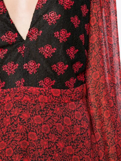 Shop Philosophy Di Lorenzo Serafini Contrast Floral Dress In Red