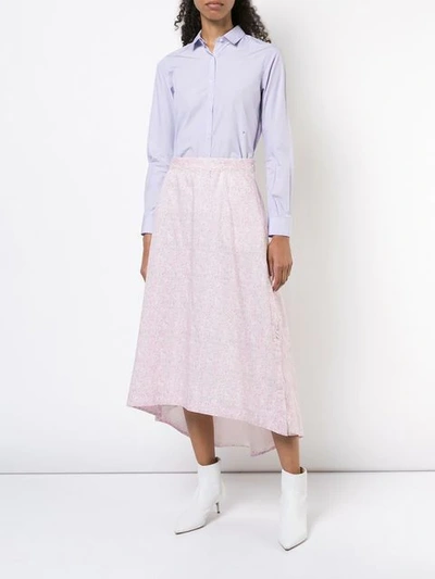 Shop Loewe Floral-print Skirt In Pink