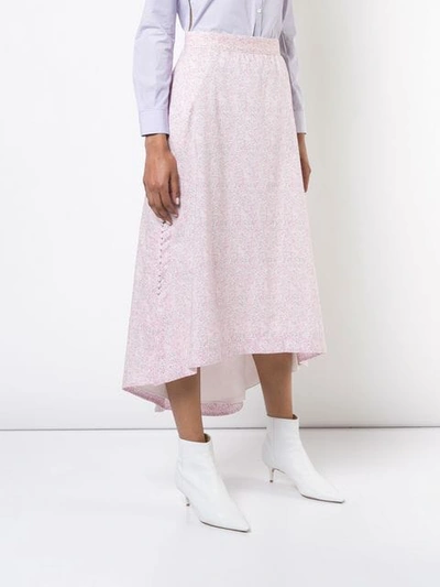 Shop Loewe Floral-print Skirt In Pink