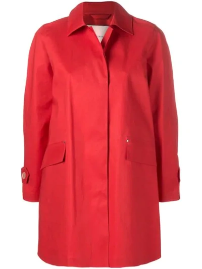 Shop Mackintosh Berry Red Bonded Cotton Coat Lr-094