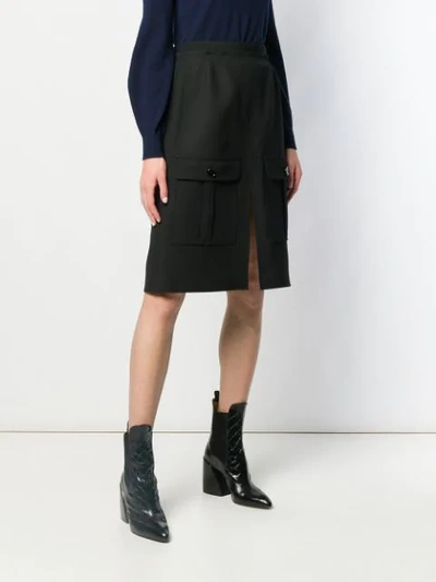 Shop Chloé Flap Pocket Skirt In Black