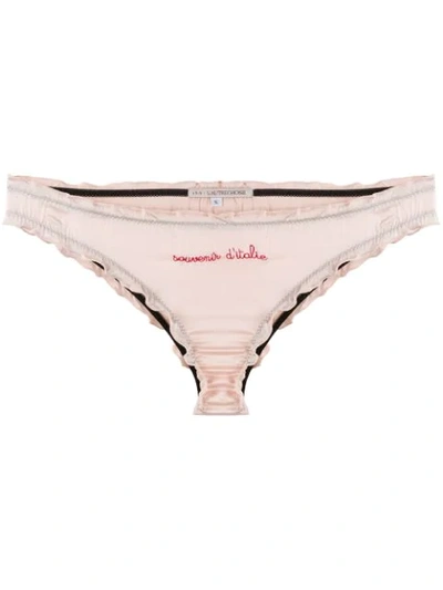 L'autre Chose Embroidered Briefs In Rosa