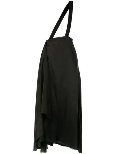 Shop Aganovich Brace Detail Draped Skirt In Black