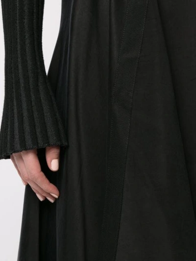 Shop Aganovich Brace Detail Draped Skirt In Black