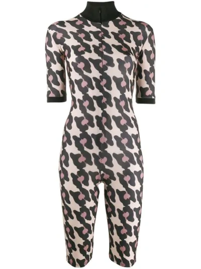 Shop Atu Body Couture Animal Pattern Playsuit In Neutrals