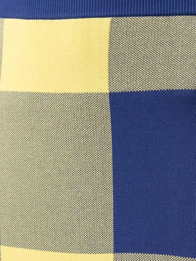 Shop Derek Lam Gingham Jacquard Knit Pencil Skirt In Blue