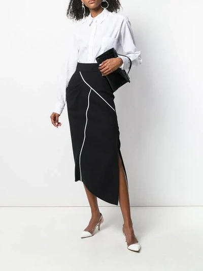 GIVENCHY HIGH-WAISTED ASYMMETRIC SKIRT - 黑色