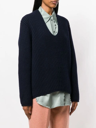 Shop Acne Studios Deborah V-neck Sweater In Blue