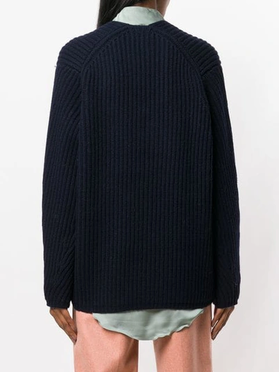 Shop Acne Studios Deborah V-neck Sweater In Blue