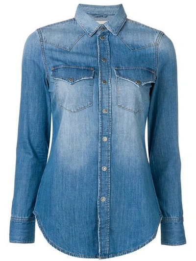 Shop Diesel Western Denim Shirt In Blue