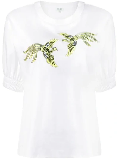 Shop Kenzo Bird Embroidered Top In White
