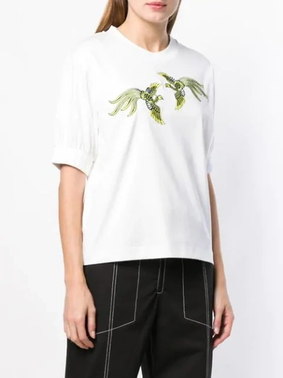 Shop Kenzo Bird Embroidered Top In White