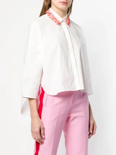 Shop Pinko Embellished Collar Shirt In White