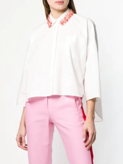 Shop Pinko Embellished Collar Shirt In White