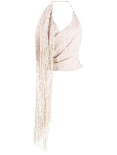 Shop Jacquemus Draped Vest Top In Neutrals