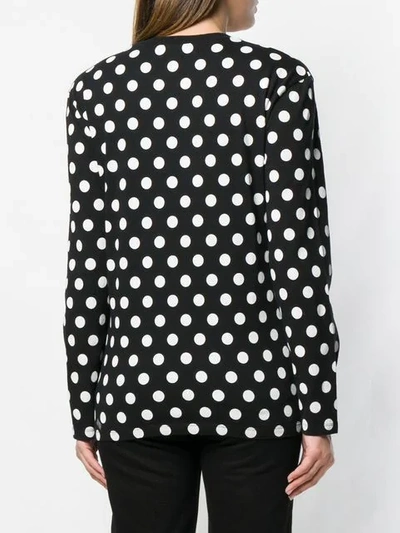 Shop Maison Kitsuné Logo Polka-dot Sweater In Black