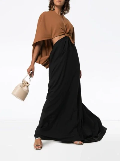 Shop Rosie Assoulin Two-tone Knotted Maxi Dress - Black