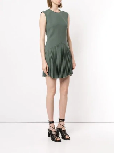 Shop Dion Lee Annex Pleat Mini Dress In Green