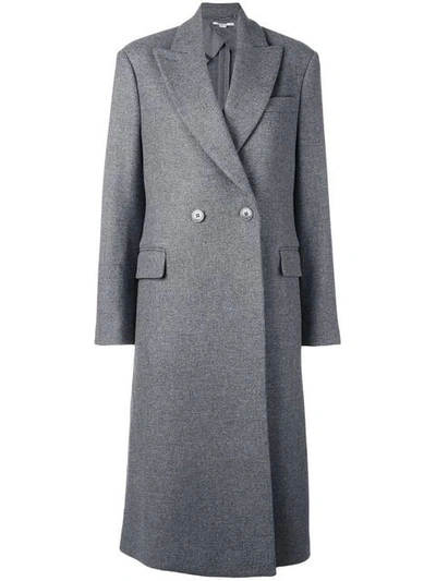 Shop Stella Mccartney Double Button Coat In Grey