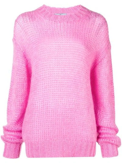 Shop Prada Chunky Knit Sweater In Pink
