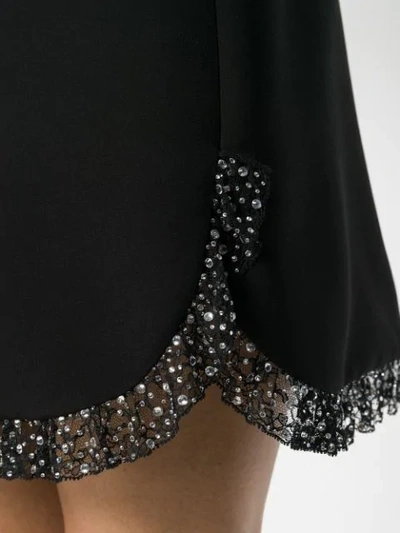 Shop Miu Miu Lace Trimmed Mini Skirt In Black