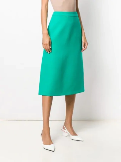 Shop Prada A-line High Waist Skirt In F077usmeraldo