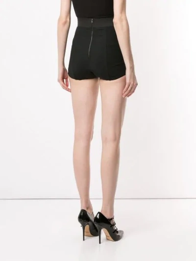 Shop Dolce & Gabbana High Rise Lace Shorts In Black