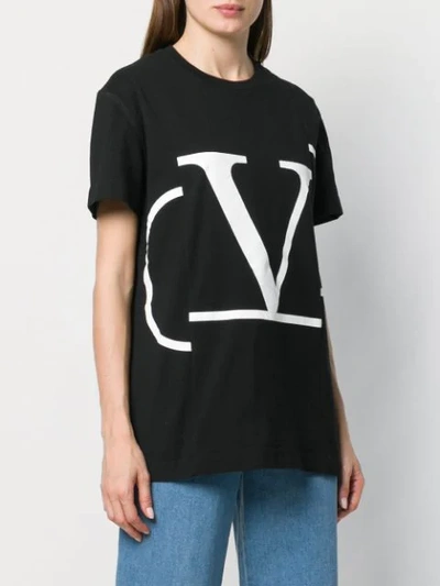 Shop Valentino Deconstructed Vlogo T-shirt In Black