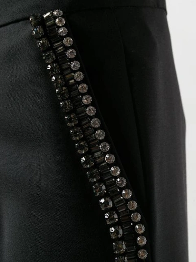 Shop N°21 Crystal Embellished Trousers In Black