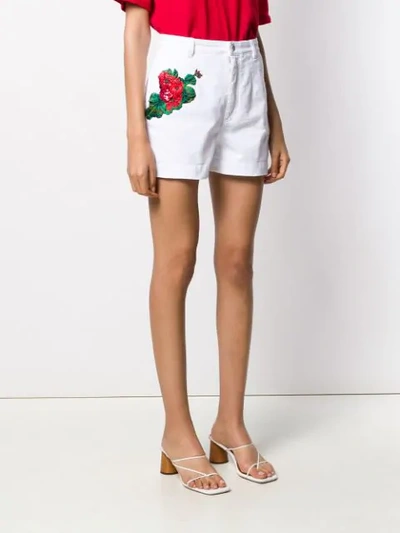 Shop Dolce & Gabbana Jeansshorts Mit Stickerei In White