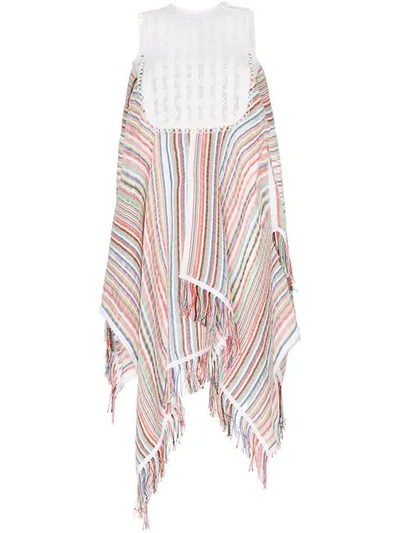 Shop Jw Anderson Striped Handkerchief Hem Dress In 649/000 Multi