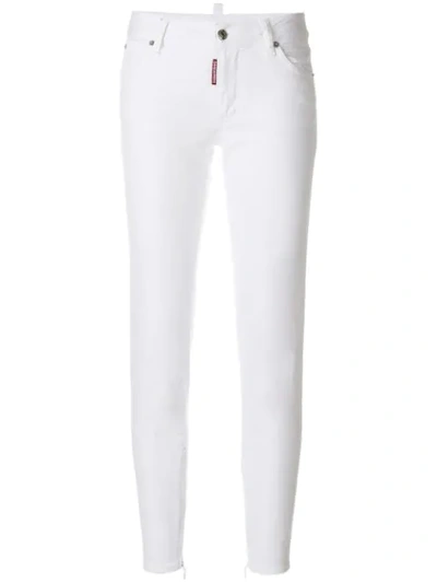 Shop Dsquared2 Twiggy Medium Waist Jeans In White
