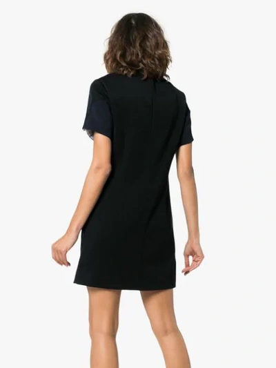 Shop Calvin Klein 205w39nyc Popper Sleeve Cotton Dress In Black