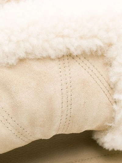 Shop Bottega Veneta Caban Shearling Coat - Neutrals