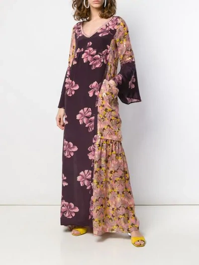 Shop Anjuna Floral Print Maxi Dress In Purple