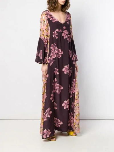 Shop Anjuna Floral Print Maxi Dress In Purple