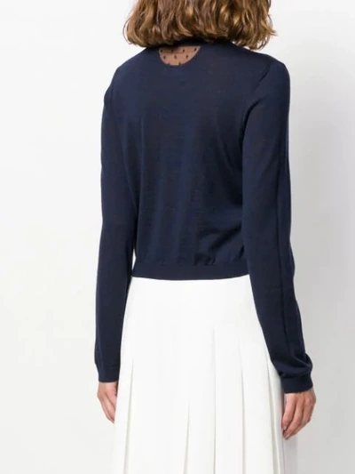 Shop Red Valentino Button-down Cardigan In Blue