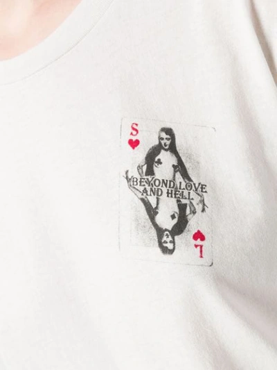 Shop Saint Laurent Playing Card Print T In White