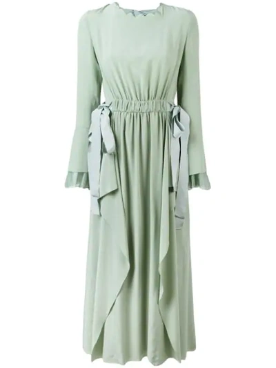 Shop Fendi Long Sleeve Dress In Green