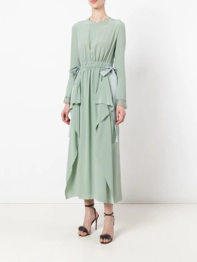 Shop Fendi Long Sleeve Dress In Green