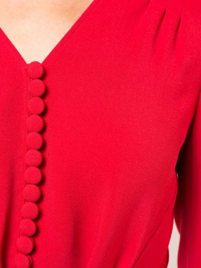 Shop Stella Mccartney Tie Waist Buttoned Blouse - Red