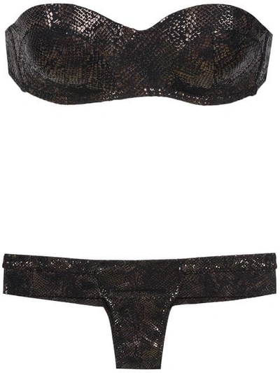 AMIR SLAMA PRINTED BIKINI - 黑色