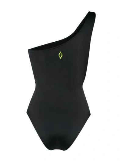 Shop Marcelo Burlon County Of Milan Asymmetric Swimsuit In Black