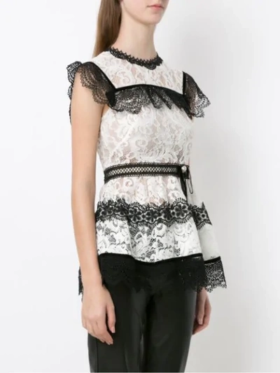 Shop Martha Medeiros Pitty Lace Blouse In White