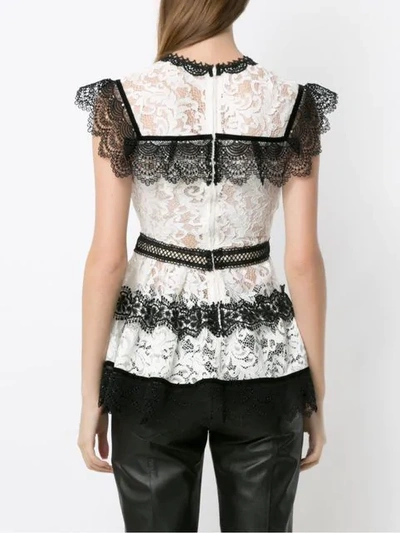 Shop Martha Medeiros Pitty Lace Blouse In White