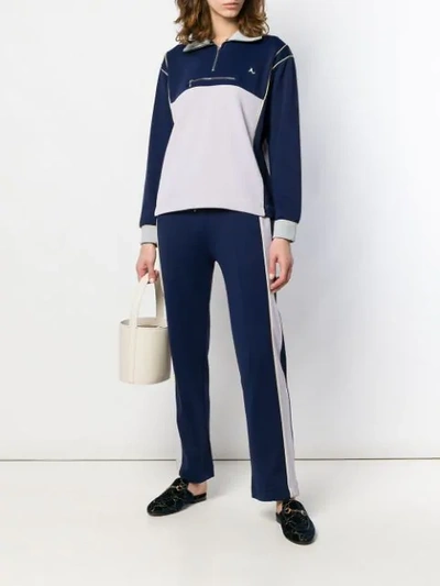 Shop Alexa Chung Side Stripe Track Pants In Blue