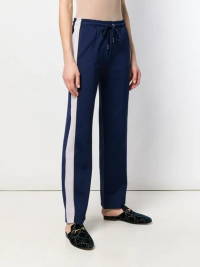 Shop Alexa Chung Side Stripe Track Pants In Blue