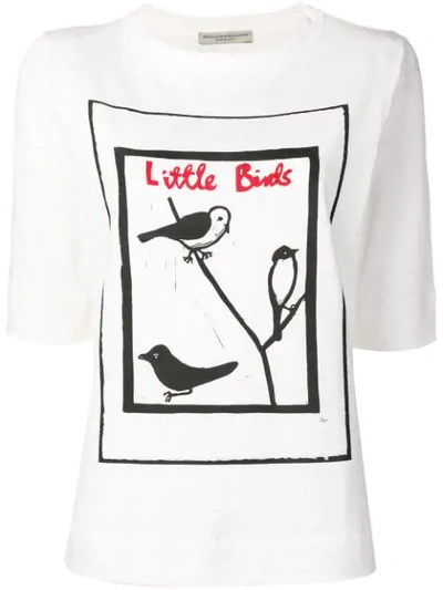 Shop Holland & Holland Little Birds Print T-shirt In White