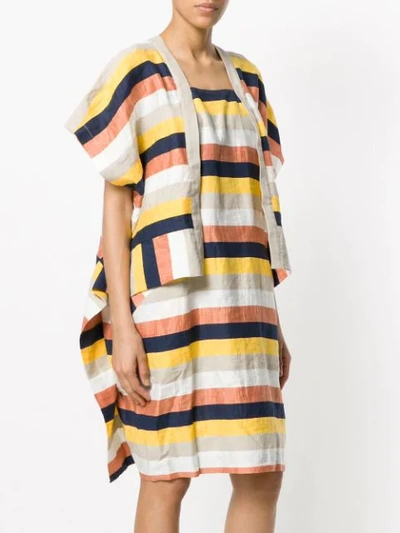 Shop Henrik Vibskov Striped Sheet Dress In Multicolour