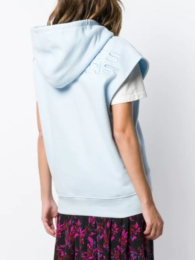 Shop Courrèges Sleeveless Hoodie In Blue